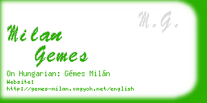 milan gemes business card